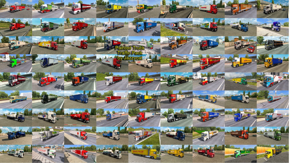  AI车辆-欧卡资源站Jazzycat 的 Painted Truck Traffic Pack v18.4.2欧卡2mod(2)