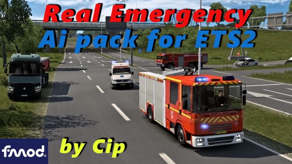  AI车辆-欧卡资源站Real Emergency Ai Pack v1.49 基础版欧卡2mod(1)