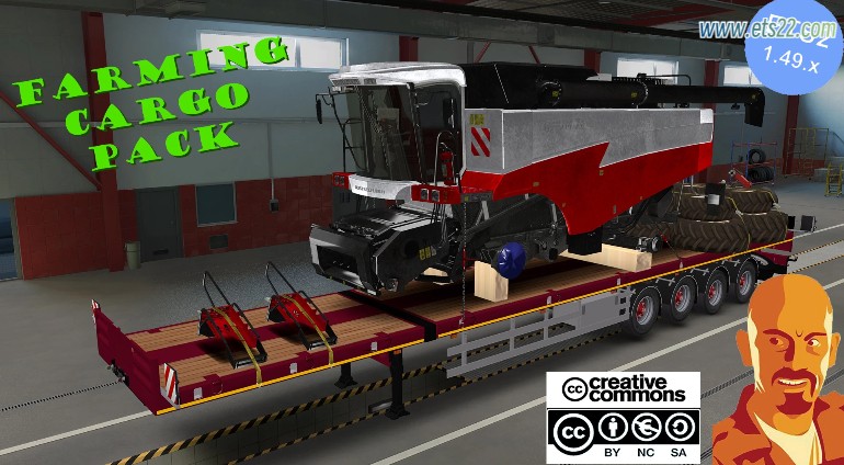 拖车Mod-欧卡资源站娃娃 4 轴平板和农用货物包 1.49欧卡2mod(1)