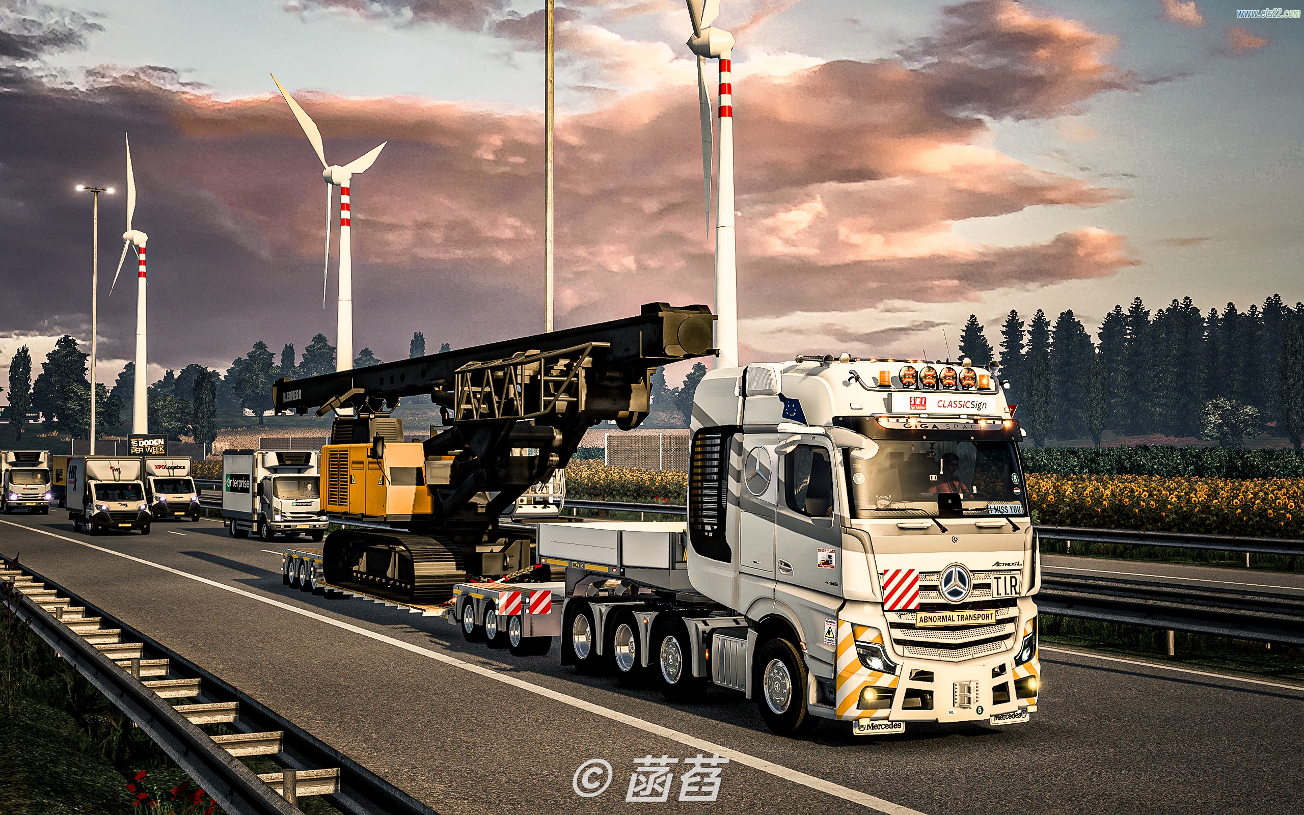 拖车Mod-欧卡资源站【老精品模组翻新适配】DOLL 7轴精品低平板 Roadh Runter Lowloader Trailer欧卡2mod(3)