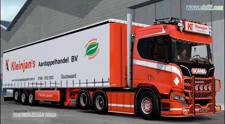 「付费模组泄露搬运」-欧卡资源站【付费模组泄露搬运】斯堪尼亚 R650 + 拖车 KLEINJAN TRANSPORT V12 1.49欧卡2mod(1)