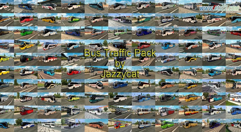  AI车辆-欧卡资源站BUS TRAFFIC PACK BY JAZZYCAT V18.1.1 AI客车交通流量包 1.50欧卡2mod(2)