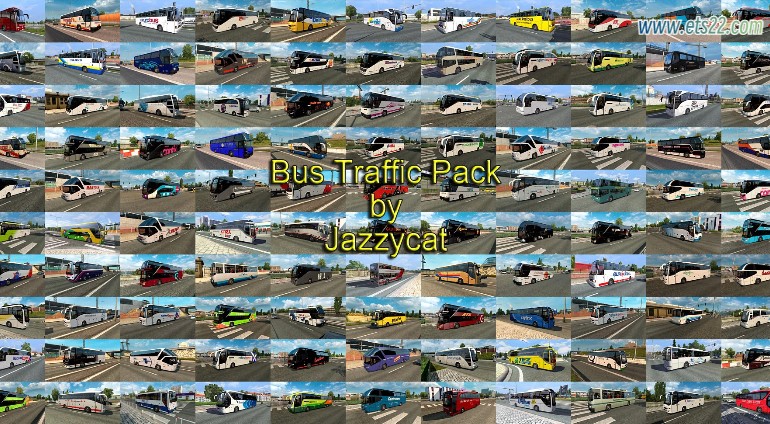  AI车辆-欧卡资源站BUS TRAFFIC PACK BY JAZZYCAT V18.1.1 AI客车交通流量包 1.50欧卡2mod(3)