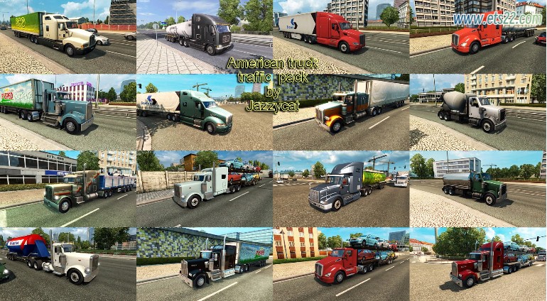  AI车辆-欧卡资源站AI美国卡车交通包 BY JAZZYCAT v2.6.13 1.50欧卡2mod(2)
