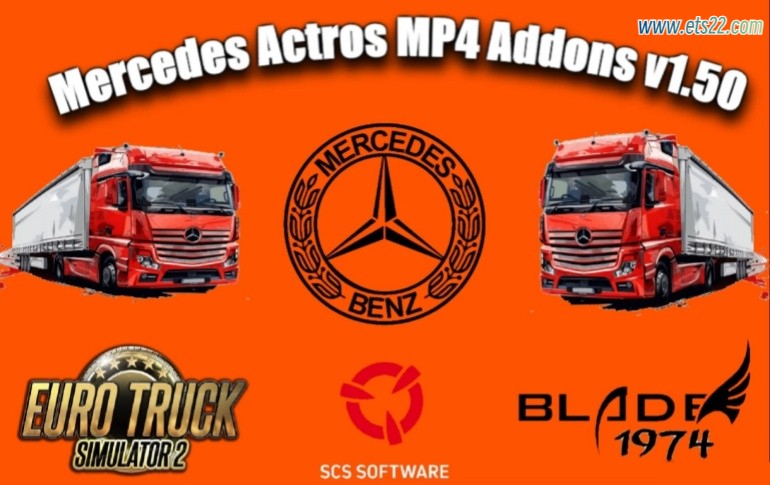 调整部件-欧卡资源站梅赛德斯 ACTROS MP4 灯光改装插件 1.50欧卡2mod(1)