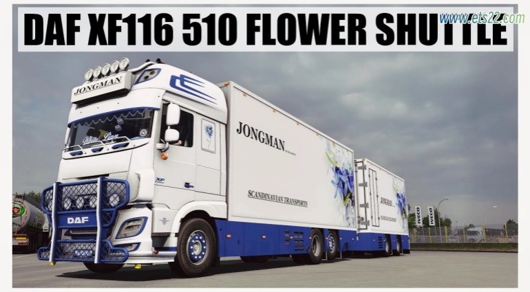 车头Mod-欧卡资源站DAF XF116 510 FLOWER SHUTTLE v2.1 1.50欧卡2mod(1)