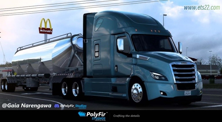 「美卡Mod区」-欧卡资源站[美卡mod] Freightliner Cascadia 增强版 v1.3 1.50欧卡2mod(1)