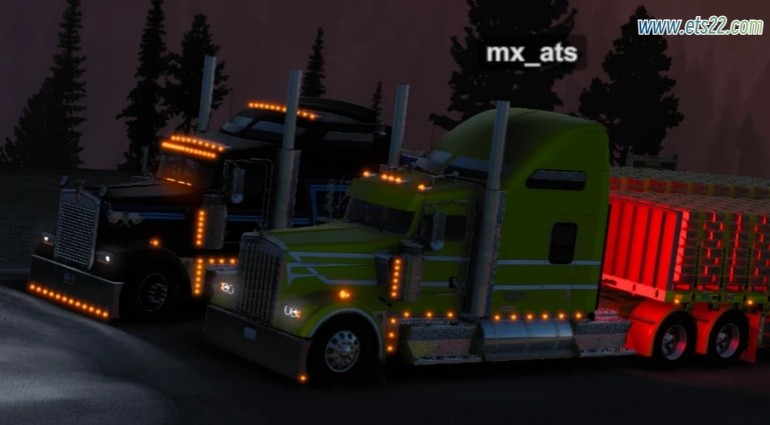 「美卡Mod区」-欧卡资源站[美卡mod] Kenworth W900L 配件包 v6.0 1.51欧卡2mod(2)