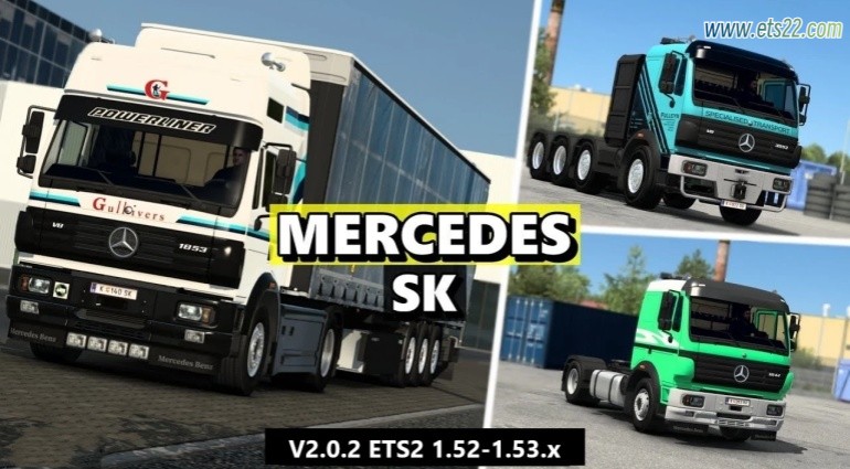 车头Mod-欧卡资源站梅赛德斯奔驰-SK v2.0.2 1.52/1.53欧卡2mod(1)